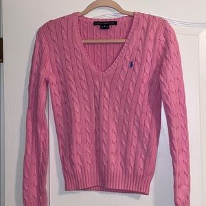Ralph Lauren Sport Pink Cable knit sweater 💖